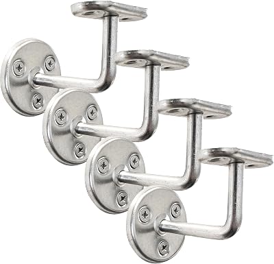 IRONTITE 4x Silver Heavy Duty Handrail Brackets BZP Steel Banister Stair Rail