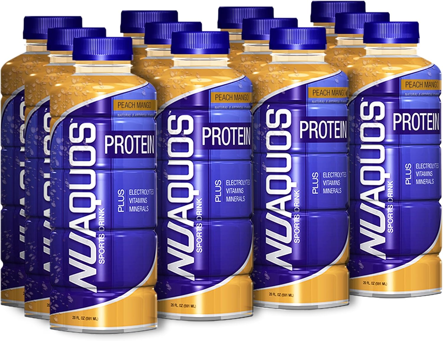 NuAquos Electrolyte Sports Drink with Protein, Peach Mango