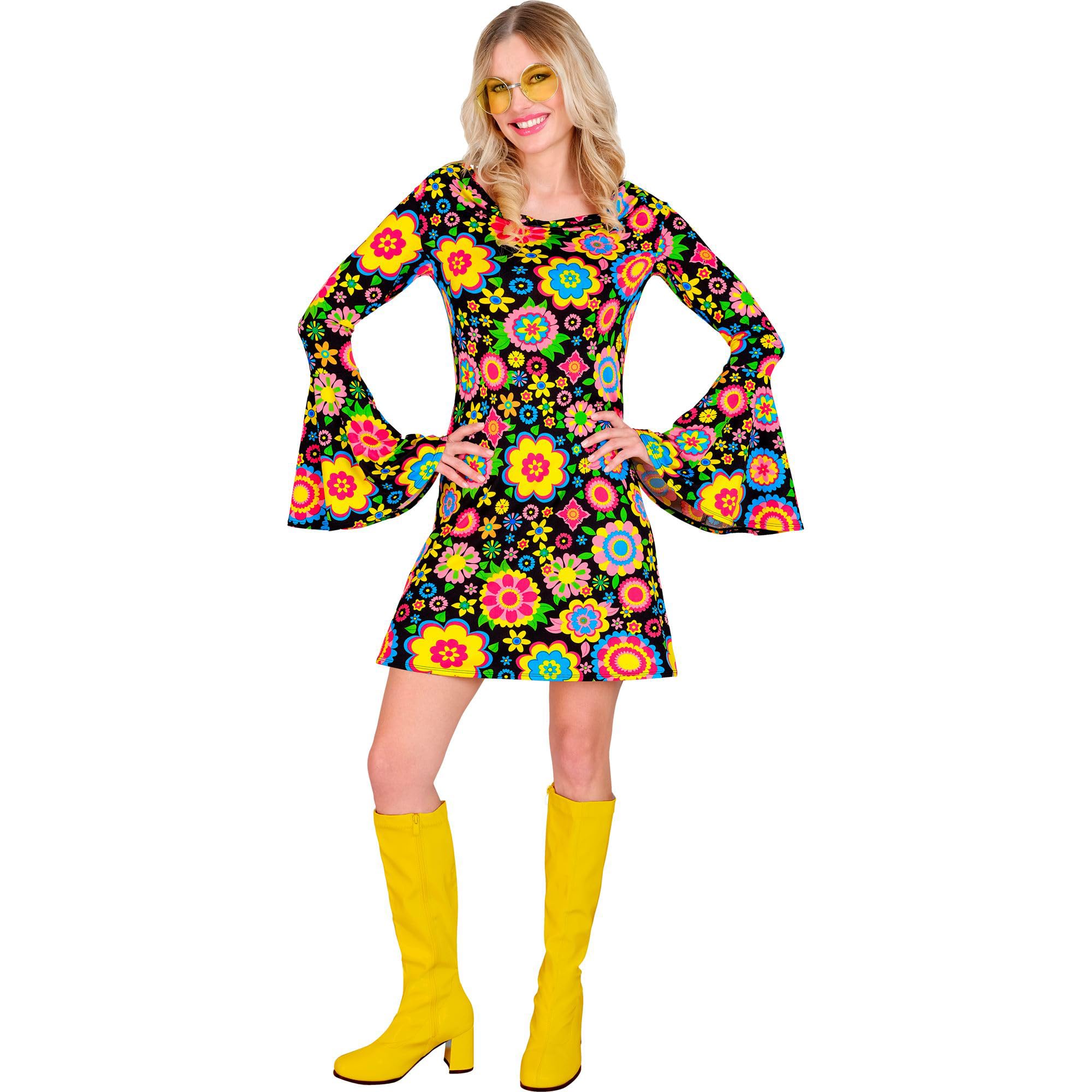 W WIDMANN MILANO Party Fashion - Costume 60s Dress, Hippie, Reggae, Flower Power, Disco Fever, Schlagermove
