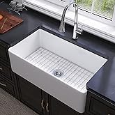 Miuara Farmhouse Sink 33 Inch - Apron Front Kitchen Sink Reversible 33"x18"x10", Undermount Installation, Farm House Style S