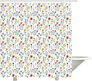 Yeuss - Cortina de Ducha Geom¨¦trica con Dise?o Lunares Grandes y