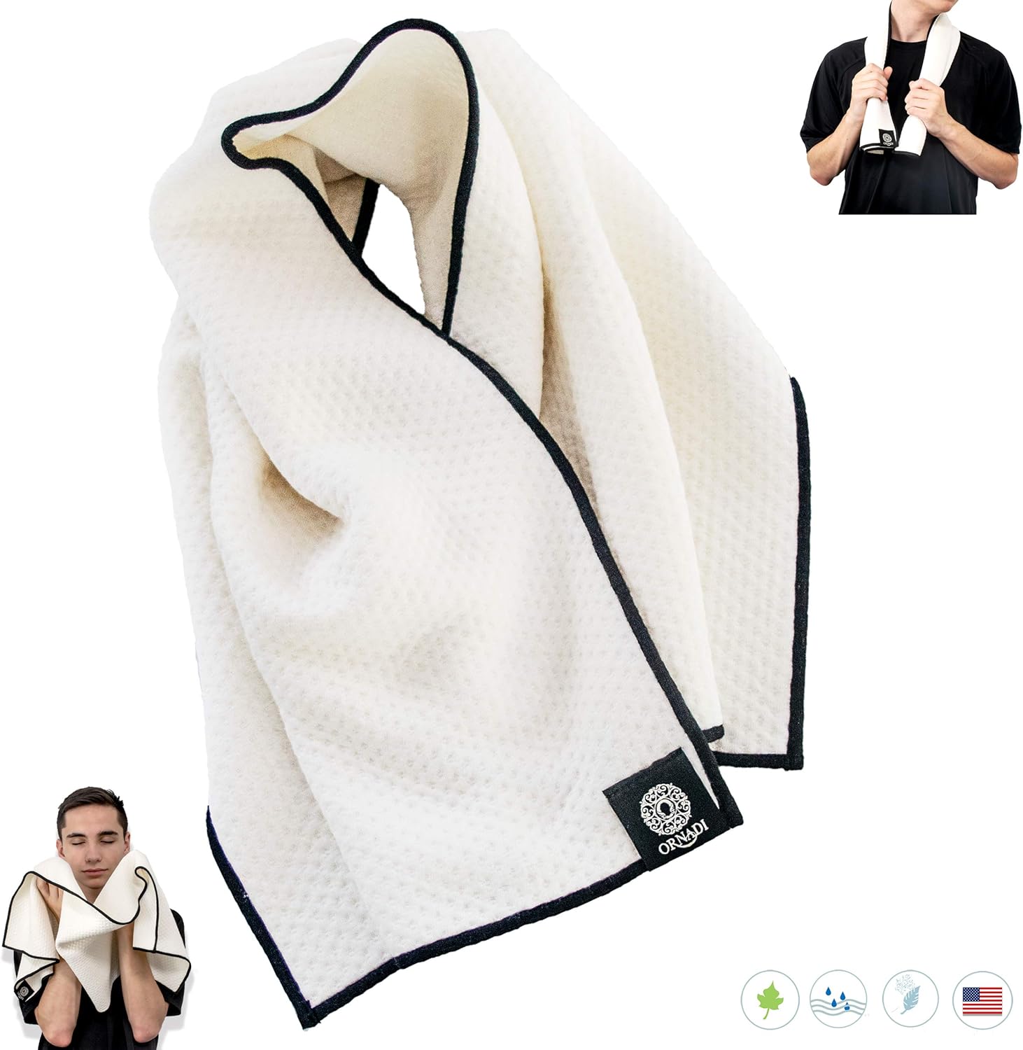 Gym Towel Ultra Soft Extra Absorbent Organic Bamboo Cotton for Men