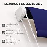 Funky Gadgets Navy Thermal Blackout Roller Blind 90x210 Easy Fit Child Safe view 7