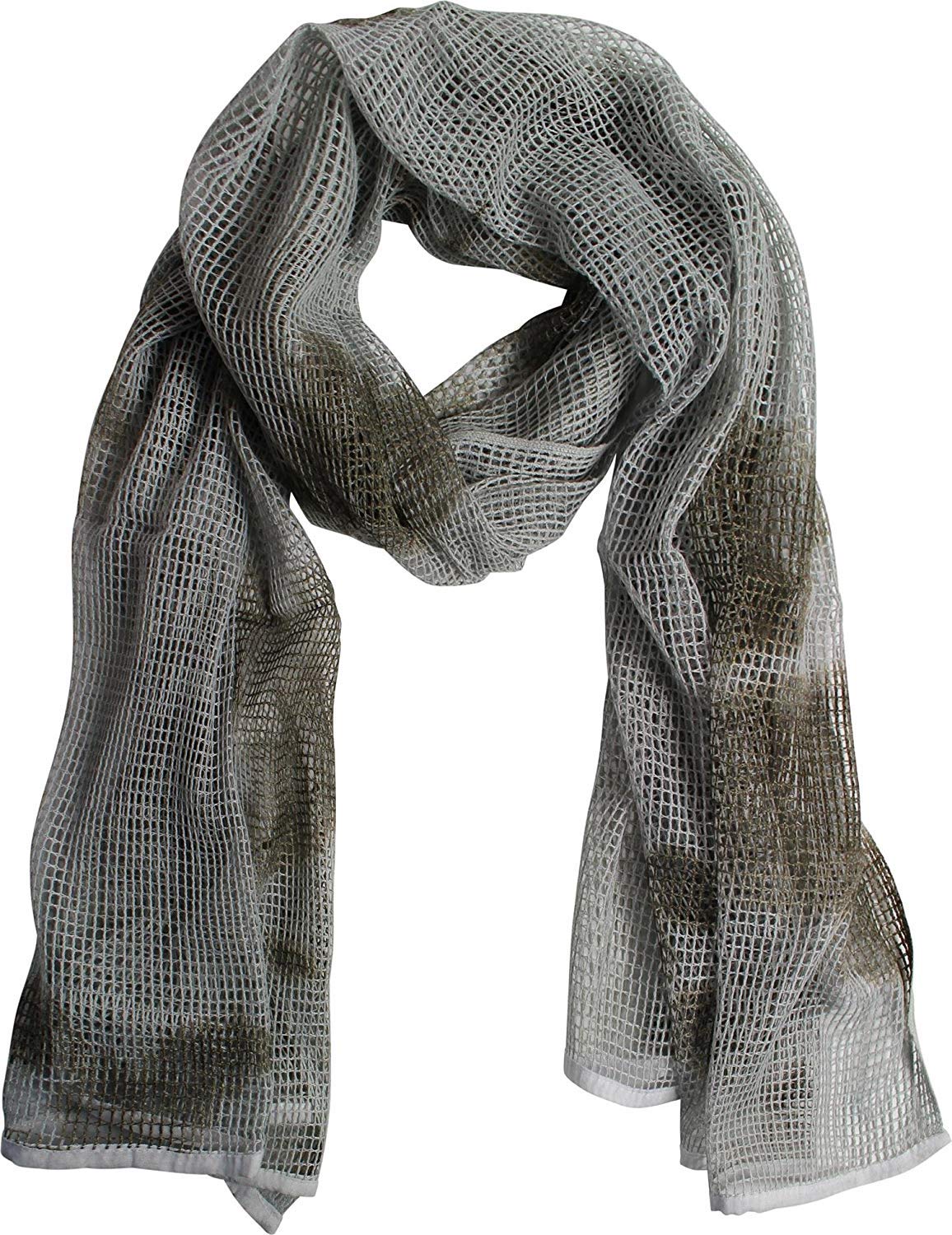 Tactical Military Neck Scarf Mesh Net Sniper Veil Srim Net Cover Shemagh Head Face Wrap Multifunctional Army KeffIyeh for Airsoft Hunting Concealment 180x80cm Camo Printed