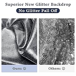 Outpain Thick 10 ft x 10 ft Black Silver Sequin