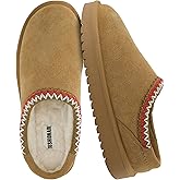 CUSHIONAIRE Keto Womens Slippers Slip-On Suede Mule Slipper - Cozy & Stylish, Memory Foam & Faux Fur Lining, Wide Widths Available