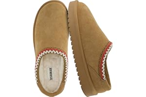 CUSHIONAIRE Keto Womens Slippers Slip-On Suede Mule Slipper - Cozy & Stylish, Memory Foam & Faux Fur Lining, Wide Widths Available