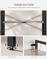VASAGLE 4-Tier Bookshelf 30 x 66 x 120 cm Industrial Heather Greige view 3