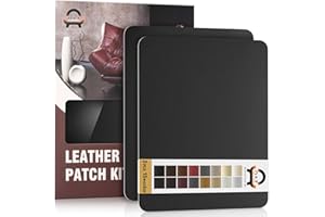 OAZ Black Leather Repair Kit, 9×11 inch Leather Patches for Furniture, Self Adhesive Leather and Vinyl Repair Tape Kit for Couches, Cars, Boots, Recliners, Purses, Upholstery