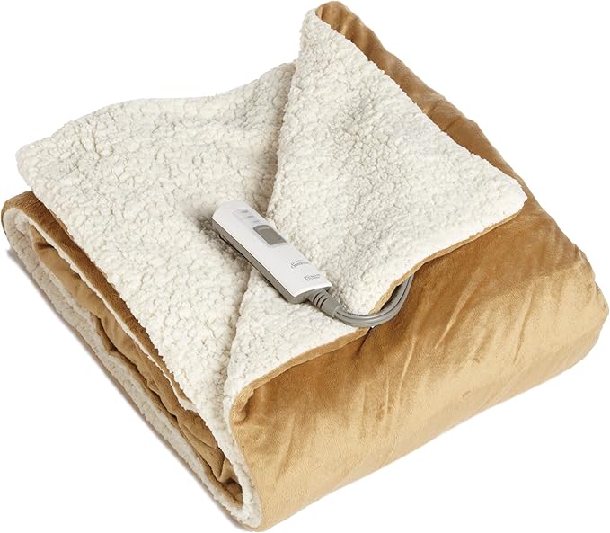 Sunbeam TW8110030230 SlumberRest Heated Electric Reversible Sherpa/RoyalMink
