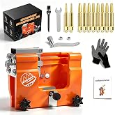 Chainsaw Sharpener Jig Kit, Portable Manual Chain Saw Sharpening Tool | with 10 Grinding Stones, Gloves and Cleaning Brush, Easy to Use, Portable Hand Saw Sharpener for 4"-22" Chainsaw