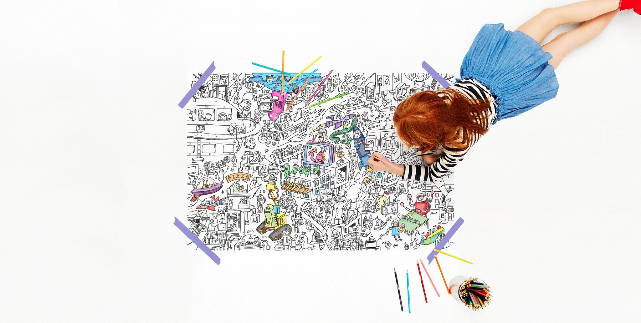 Pirasta NYC Big Coloring Poster 39" x 26" - Spaced Out