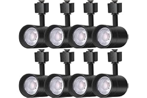 FLSNT LED Track Lighting Heads for Juno Track, 75W Equivalent Dimmable LED Track Light Heads, 12W 24° LED Spotlight Light, CRI90, 800LM, 3000K Soft White, Black, 8 Pack