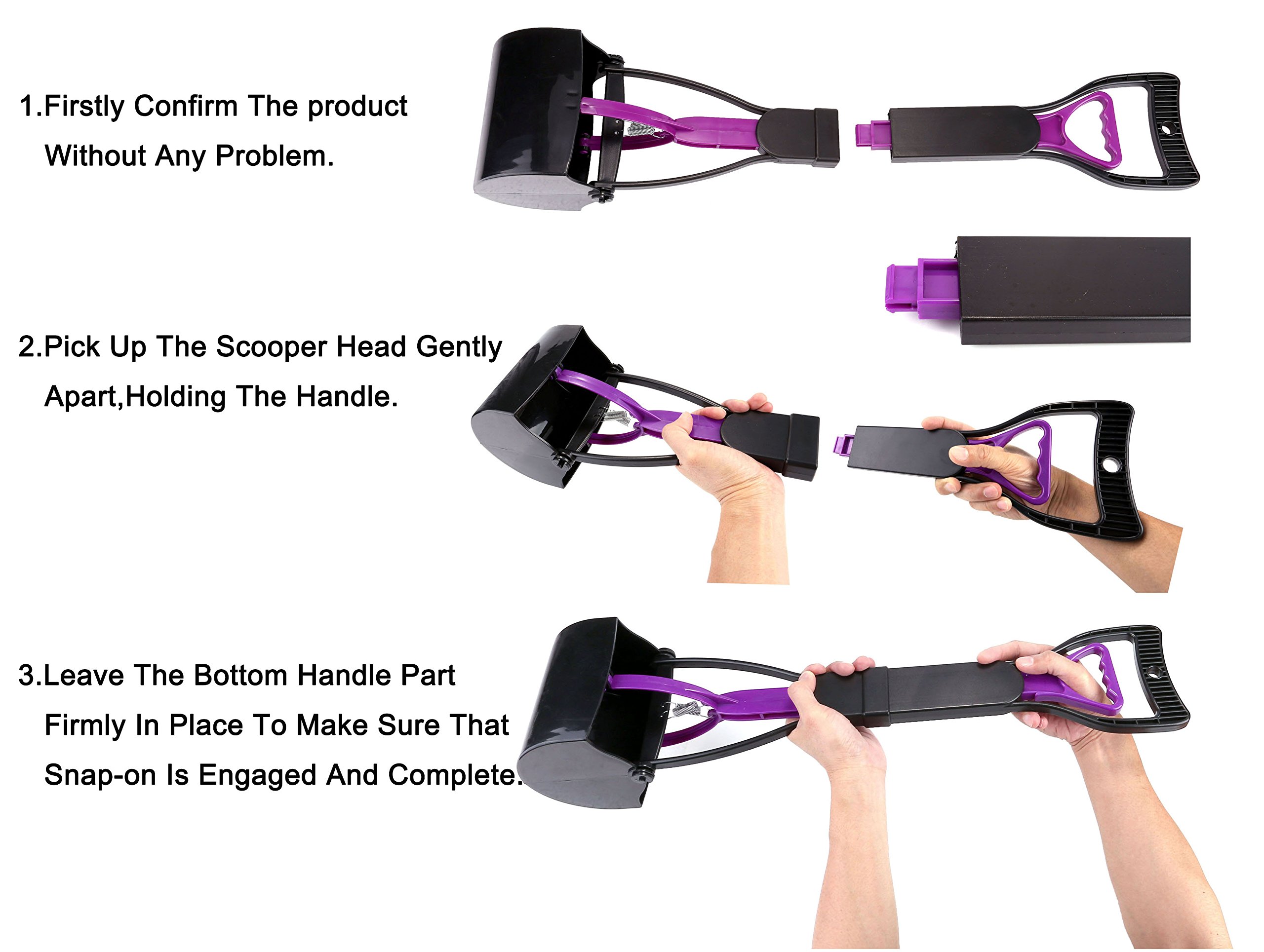 CozyCabin Dog Pooper Scooper Pickup Tool Dog Waste Scoop Sanitary Shovel - Great in Grass, gravel, Snow, Dirt, Cement (Blue)