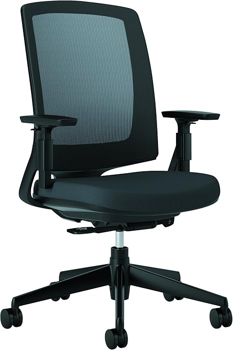 Hon Lota Office Computer Desk Chair With Mesh Back Black Frame Mid Back Work Chair Black Fabric Amazon De Kuche Haushalt