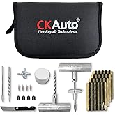 CKAuto Universal Tire Repair Kit, Heavy Duty Car Emergency Tool Kit for Flat Tire Puncture Repair, 36 Pcs Value Pack, Tire Pl