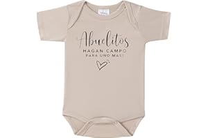 BIBIBLISSBABY Baby Announcements Ideas,Abuelitos Hagan Campo Para Uno Mas Spanish Pregnancy Announcement Infant Bodysuit