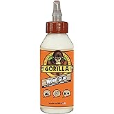 Gorilla Wood Glue; 8 Ounce Bottle; Natural Wood Color; (Pack of 1)