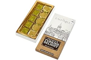 Eastanbul Premium Dubai Style Turkish Delight with Dubai Filling, 8.8oz, Pistachio and Knafeh Filled Marshmallow, Lokum, Cand