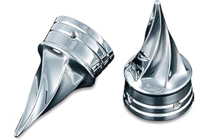 Kuryakyn 1219 Motorcycle Accent Accessory: Front End Twisted Axle Caps for 2002-19 Harley-Davidson Motorcycles, Chrome, 1 Pair , black