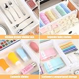 Yafe 6 Pack Adjustable Drawer Dividers 11.8-19.7 in 3.2 in High White view 2