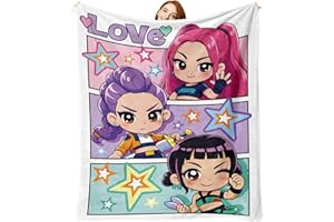 Stology Cute Kpop Girls Group Flannel Throw Blanket, Korean Holiday Birthday Gifts for Kids Teens Women Daughter Fans, Love S