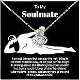 To My Soulmate Necklace For Women, Funny Gifts For Girlfriend, Personalized Christmas Presents For Girlfriend, Best Birthday Meaningful Gift Ideas For Wife, Women Romantic Jewelry For Her Anniversary
