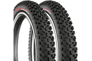Fincci Pair 26x4.0 Fat Bike Tires - Foldable 26 inch Bike Tires with Wear-Resistant Compound,100-559, Fat Tire with Durable Tread Design for Mountain, Hybrid, Dirt Bike, Street Tires for Ebike, 30 TPI