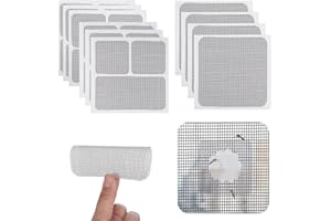 Cobee Self-Adhesive Window Screen Repair Patches Kit, 10 Sheets 3 Sizes Screen Door Replacement Repair Kit Fiberglass Mesh Wall Repair Patches Drywall Tools Wall Hole Quick Repair Patch(Gray)