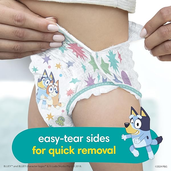 PAMPERS TRAINING PANTS – EASY UPS BOYS & GIRLS BLUEY – SIZE 5T-6T, 15 COUNT, CHILDREN’S POTTY UNDERWEAR (PACKAGING MAY VARY)