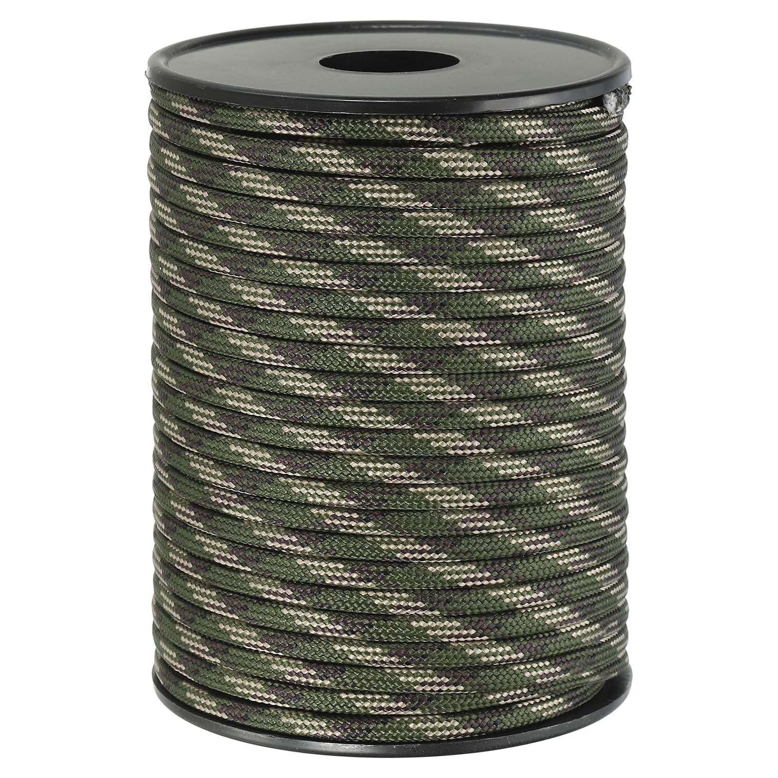 PATIKIL 100FT 550 Paracord, 9 Strand Parachutes Cord Spool 4mm Survival Strong Rope String for Camping Hiking Fishing, Army Green Camouflage