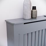 Vida Designs Chelsea Radiator Cover Grey Medium Modern Vertical Slat 82x111x19 view 5