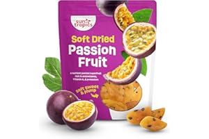 SUN TROPICS Soft Dried Passion Fruit Snack – Sweet Tangy Tropical Fruit Slices, High in Fiber & Vitamin C, Fat-Free Vegan Snack for Smoothies, Yogurt, On-the-Go Travel Treats – Resealable Pack