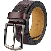 Bighake Men's Genuine Leather Dress Belt, Handmade Leather Jeans Belt for Men Work Business and Casual