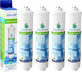 4x AquaHouse AH-UIF Kompatibel Universal Kühlschrank Wasserfilter passt für Samsung LG Daewoo Rangemaster Beko Haier usw. Kühlschrank Gefrierschrank