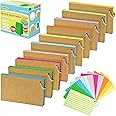 500PCS Colored Index Cards with Rings - 10 Colours 10 Sets 5"x3" One Side Lined One Side Blank - Revision/Record/Flash Note/Study Cards/Memo Scratch Pads/To Do List for Office School Home PAP06MX500