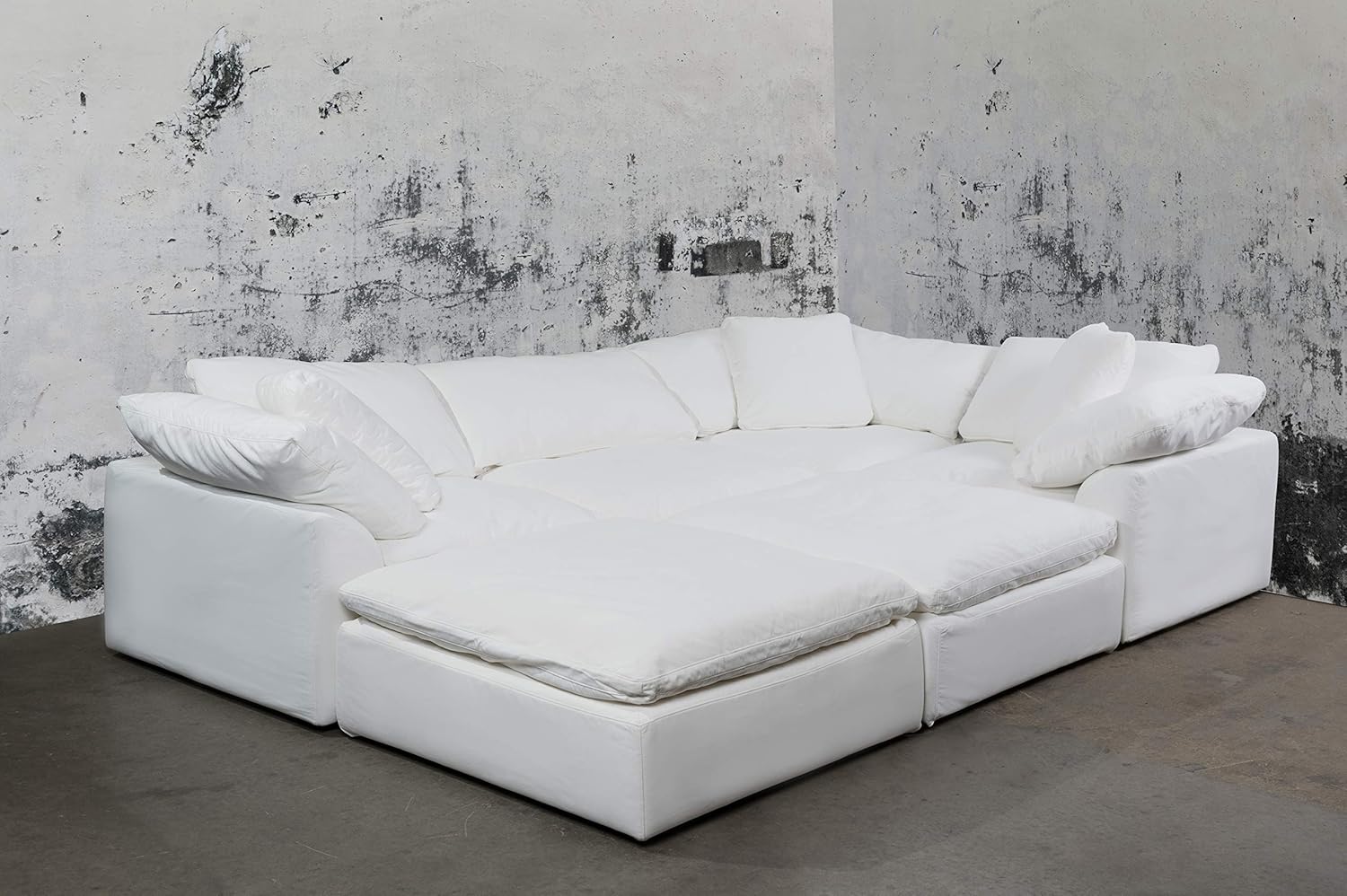 Amazon Com Sunset Trading Cloud Puff Sectional Sofa White