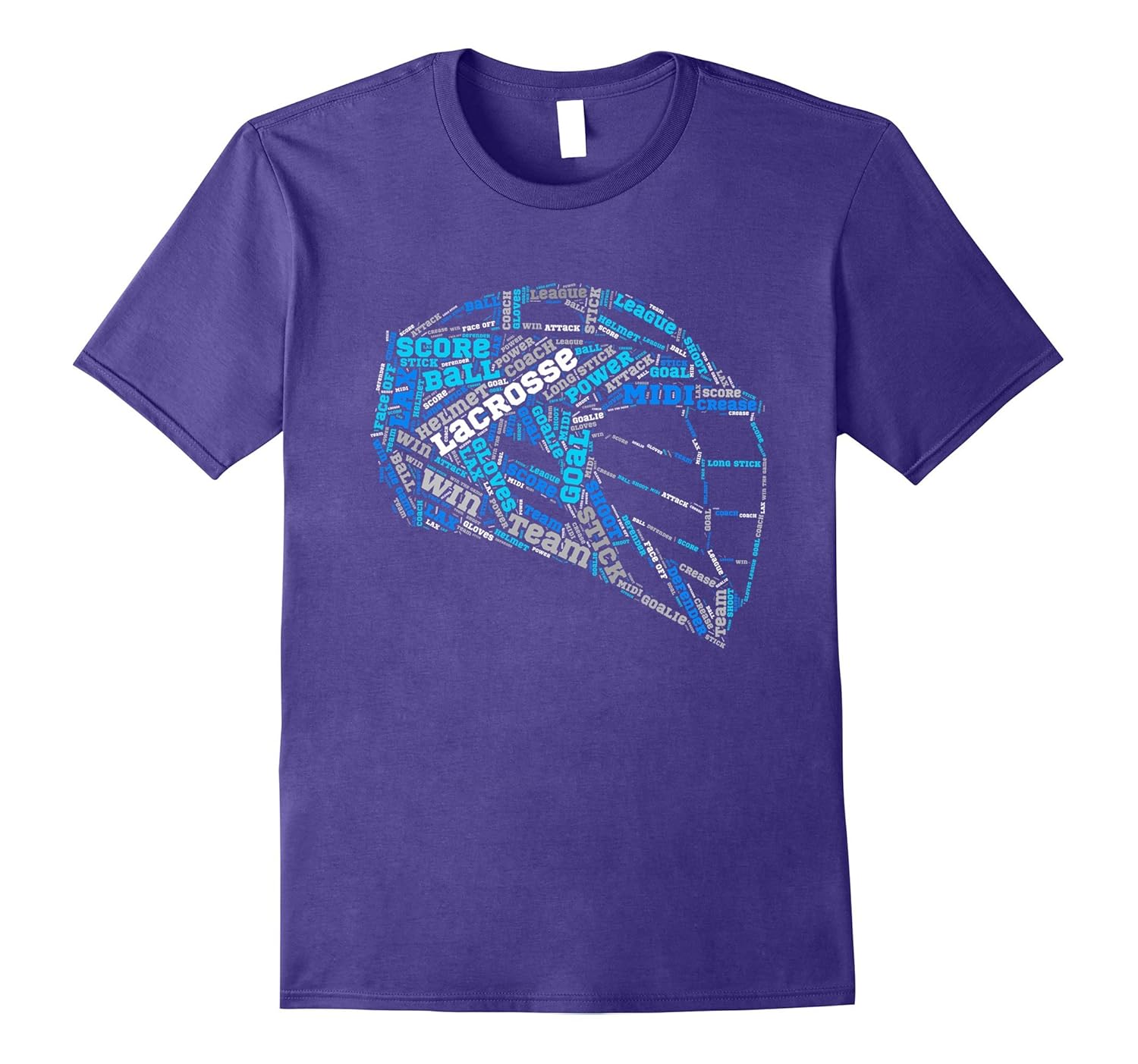 Lacrosse Helmet LAX Word Cloud T-Shirt-ANZ