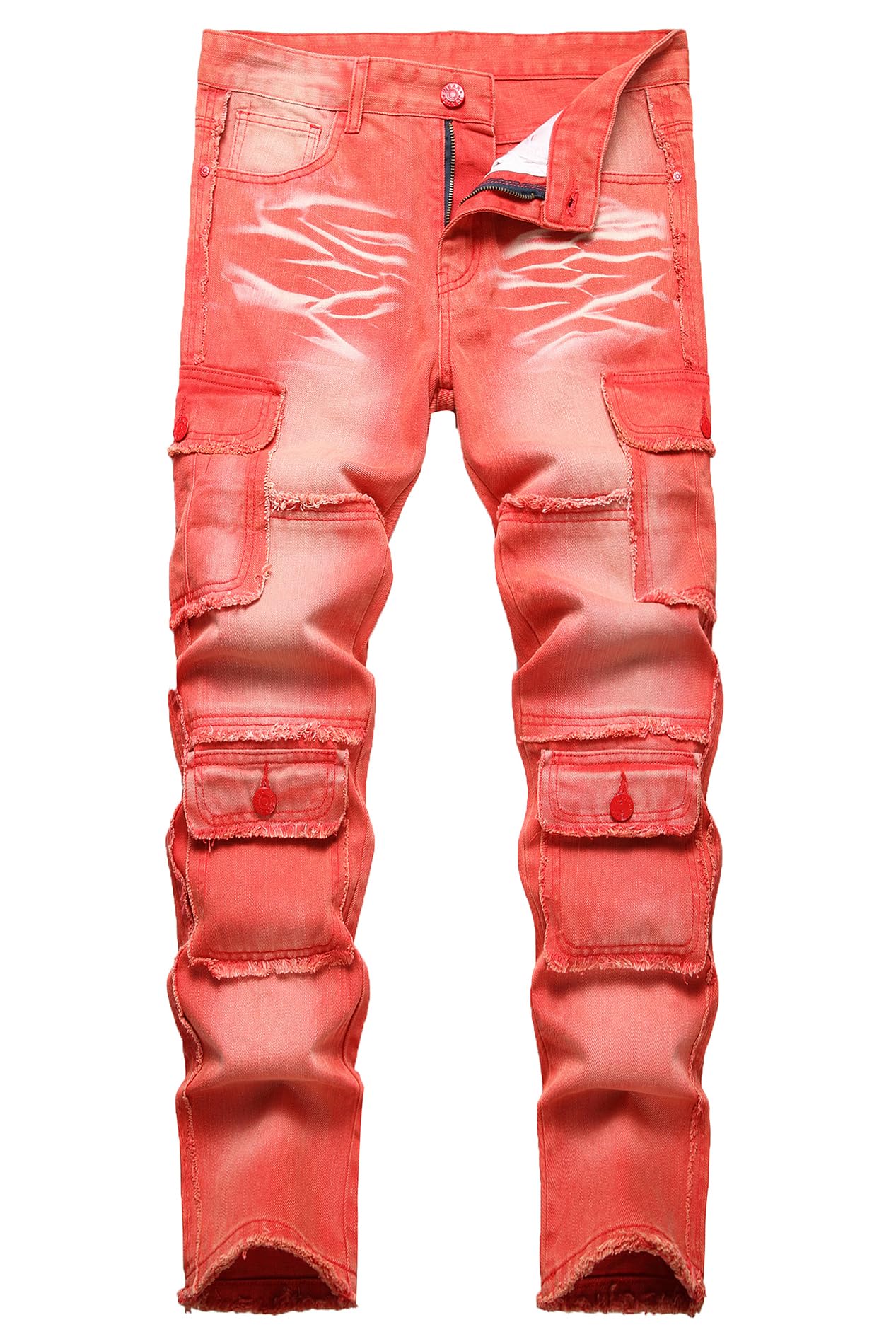 Baylvn Men's Skinny Slim Fit Ripped Destroyed Casual Comfy Stretch Jeans Trousers