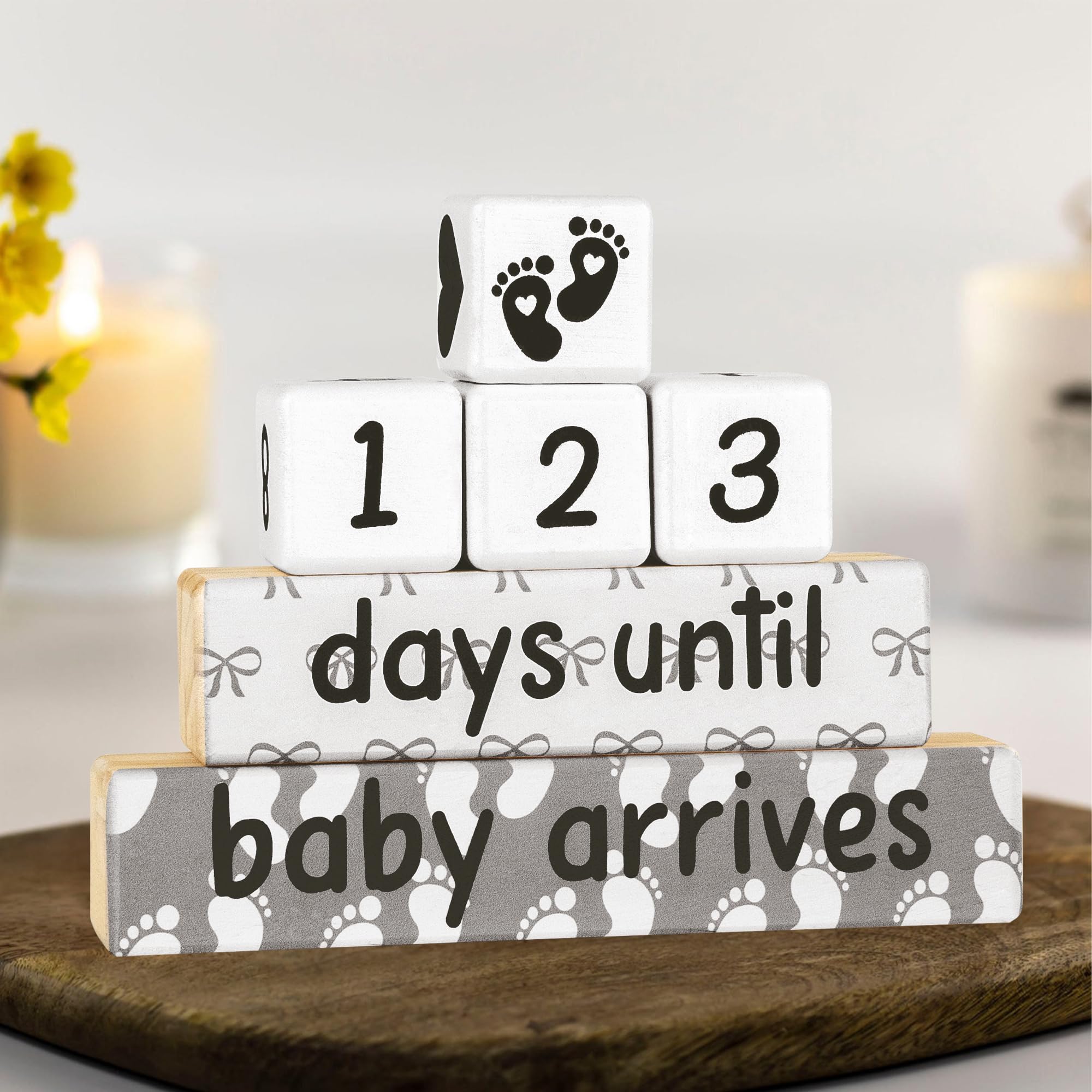 Pregnancy Announcement, Baby Reveal Countdown Due Date Blocks- Weeks/Days Until Baby Arrives, Announcing Pregnancy Countdown Blocks, Expecting Parents New Mom Gender Reveal Baby Shower Gifts