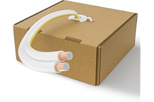 Mygatti 16AWG Speaker Wire 100 FT, 16/2 Gauge Audio Speaker Wire, for Car Speakers Stereo, Home Theater, Automotive Wire, White Jacket with Yellow Polarity Marker, CCA, 2 Conductors Electrical Wire