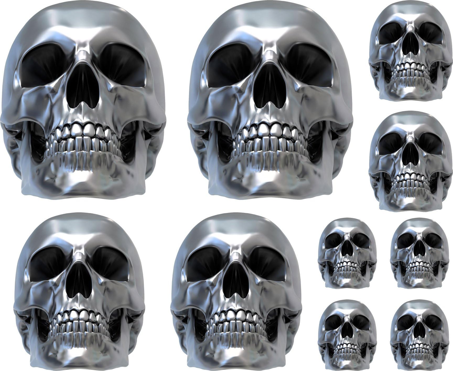 Self-Adhesive Skull Sticker 3D 29 x 34 cm