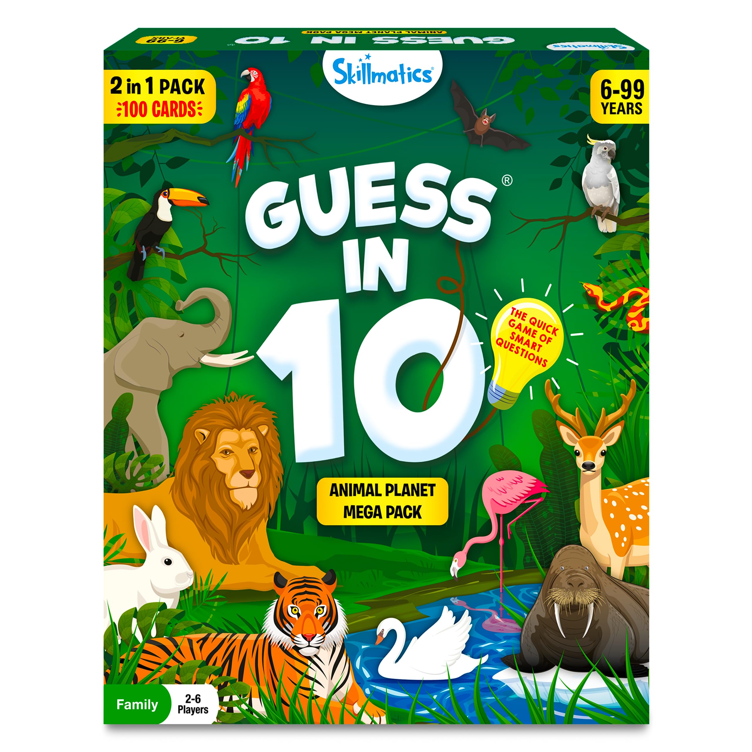 Skillmatics Guess in 10 Animals Megapack, Perfect for Boys, Girls, Kids, Teens, Adults Who Love Animal Card Games, Trivia, Travel Games, Gifts for Ages 6, 7, 8, 9, 10, and Up — image 1