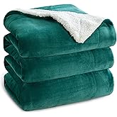 Bedsure GentleSoft Sherpa Fleece Blankets King Size for Bed, Non-Heated, Thick and Warm Throw for Women and Men, Soft Fuzzy Plush King Christmas Blanket for Winter, Forest Green, 108x90 Inches
