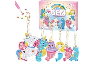 NANZHOO Arts and Crafts for Kids Ages 8-12 - Make Your Own GEM Keychains Crafts for Girls 8-12 - Big 5D Diamond Art Painting Kits by Numbers - Gem Art & Craft for Kids Toddler Ages 3-5 4-6 4-8 6-8