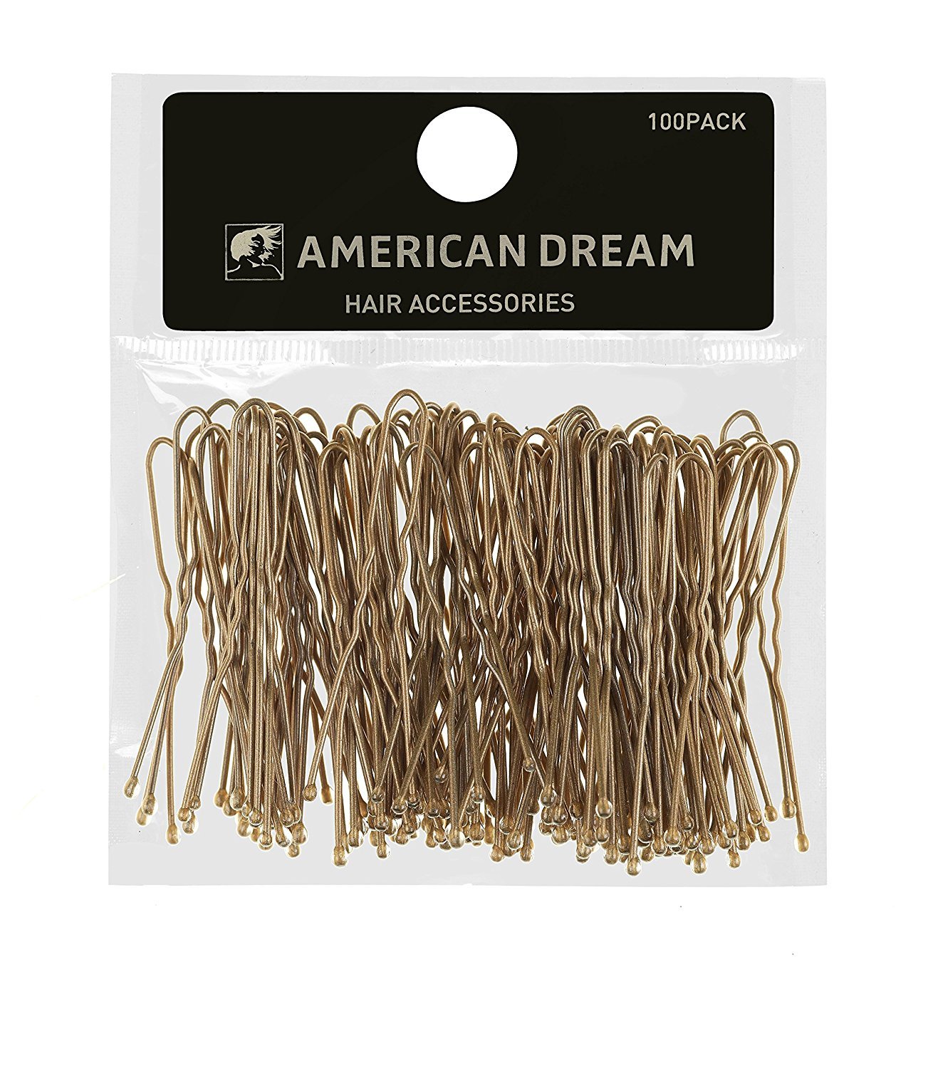American Dream Wavy Hair Pins, Blonde 2-inch/ 5 cm - Pack of 100