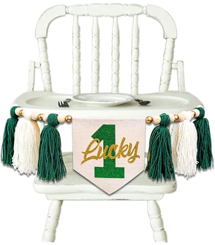 Lucky One High Chair Banner - St. Patrick's Day First Birthday Shamrock Decor