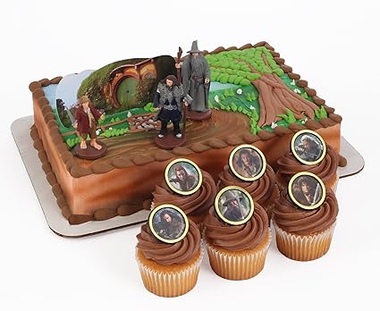Amazon Com The Hobbit Cake Topper And 24 Cupcake Topper Rings