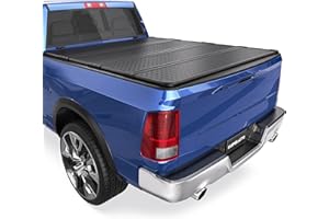 KUIPERAUTO Quad Hard Truck Tonneau Cover Fleetside Compatible with 2009-2025 Dodge Ram 1500 Inclu. Classic & New Body (w/o Ram Box)-5.8 FT Bed On Top 67.4 inch Aluminum Bed Cover