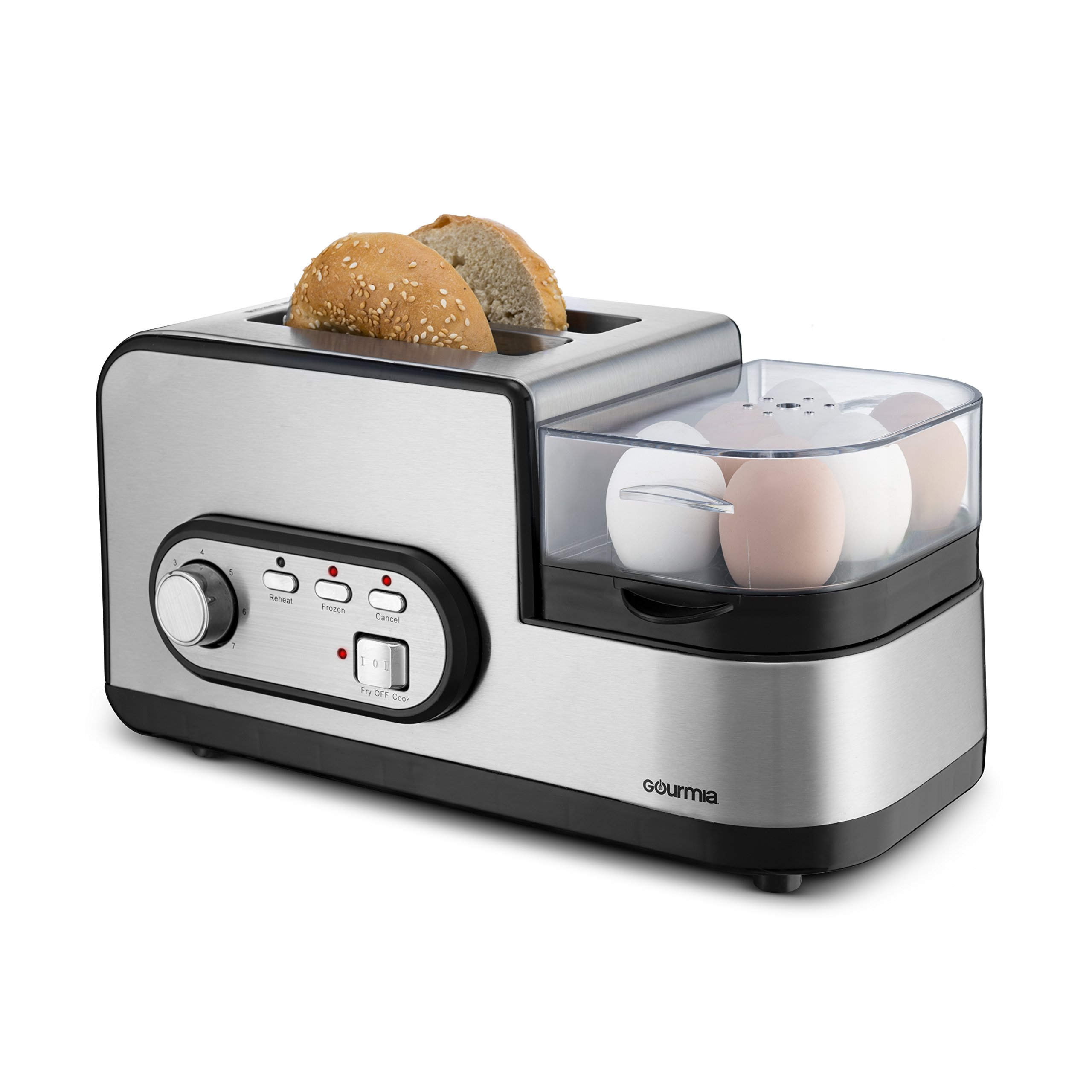 Gourmia GBF470 3 in 1 Breakfast Station 2 Slice Toaster Egg Cooker